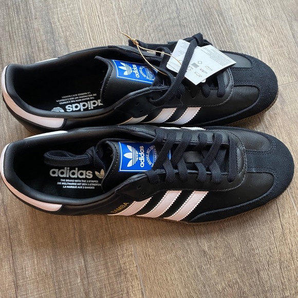 Adidas Samba OG Mens Core Black White Gum Leather Sneakers B75807 Size 11 NEW - Picture 3 of 9